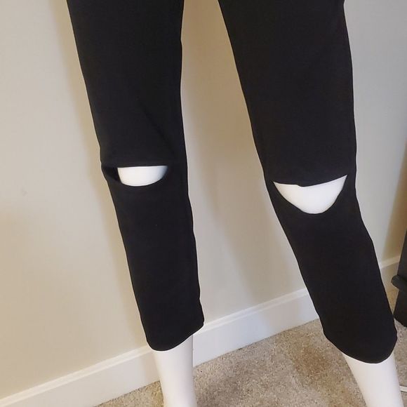 Charlie May open knee leggings, M/L, 15 to 19 inch elastic waist, black - Picture 2 of 7